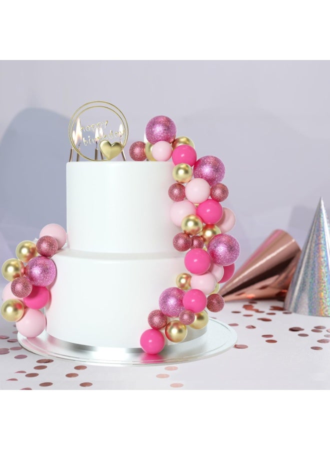 25 Pcs Glitter Ball Cake Topper Decorations Mini Balloon Style Cake Picks Foam Ball Cake Toppers for Birthday & Party Cake Decoration - Image 5